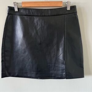Classic Black Faux Leather Mini Skirt